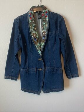 I.B. Diffusion Vintage 1991 denim blazer. Size 6 Pristine condition